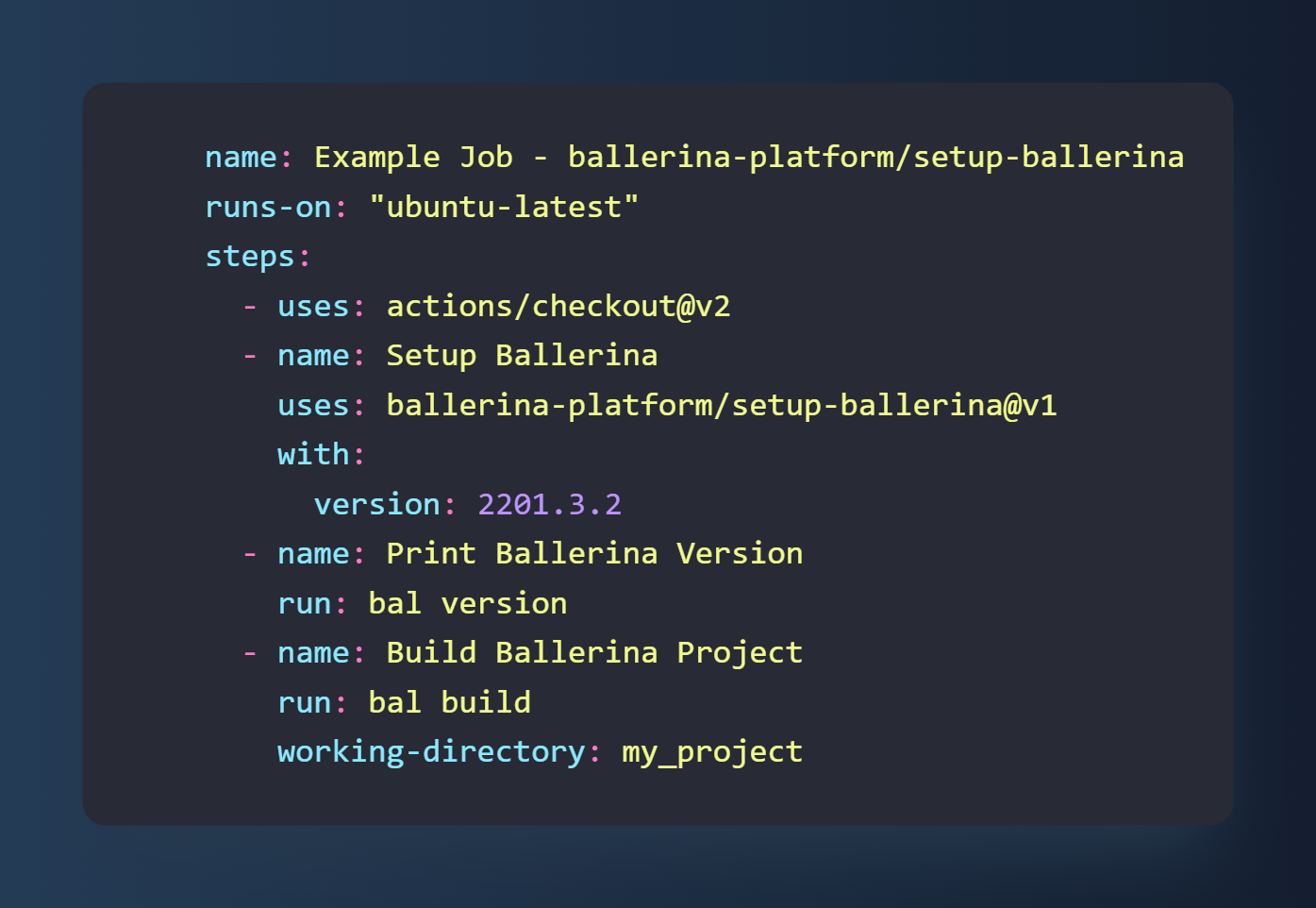 <code>setup-ballerina</code> in action